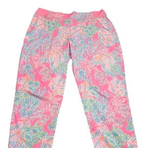 Lilly Pulitzer Luxletic Run Around Pants Prosecco Pink Seaing Things L Large